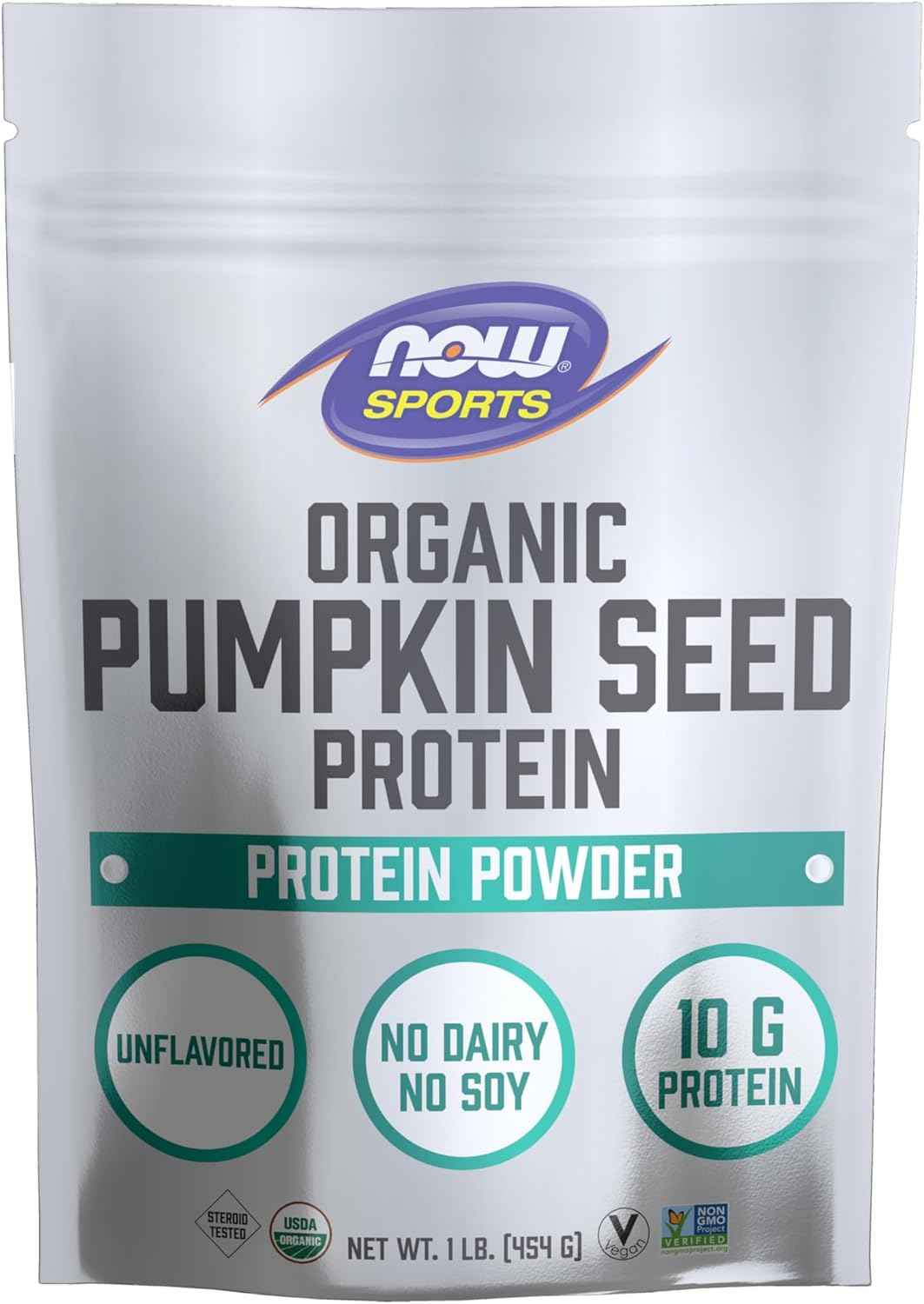 NOW Foods Sports Nutrition, Organic Pumpkin Seed Protein Powder With 10g of Protein, Certified Non-GMO, Unflavored, 1-Pound
