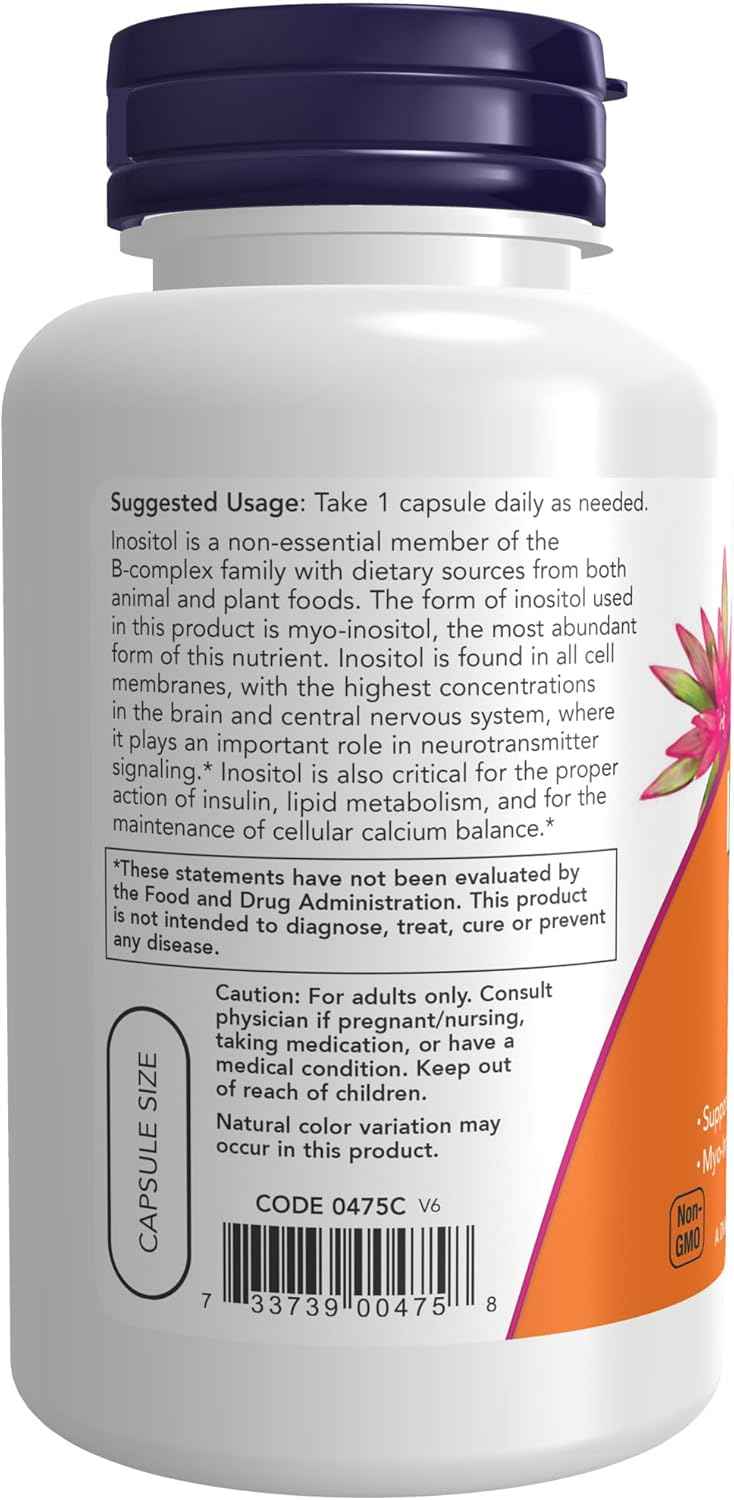 NOW Inositol 500 mg,100 Capsules