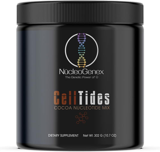 NucleOGenex CellTides Cocoa Powder - Supports Cell Repair & Growth, Nutrient Absorption, Gut Health - DNA & RNA Building Block - 302g