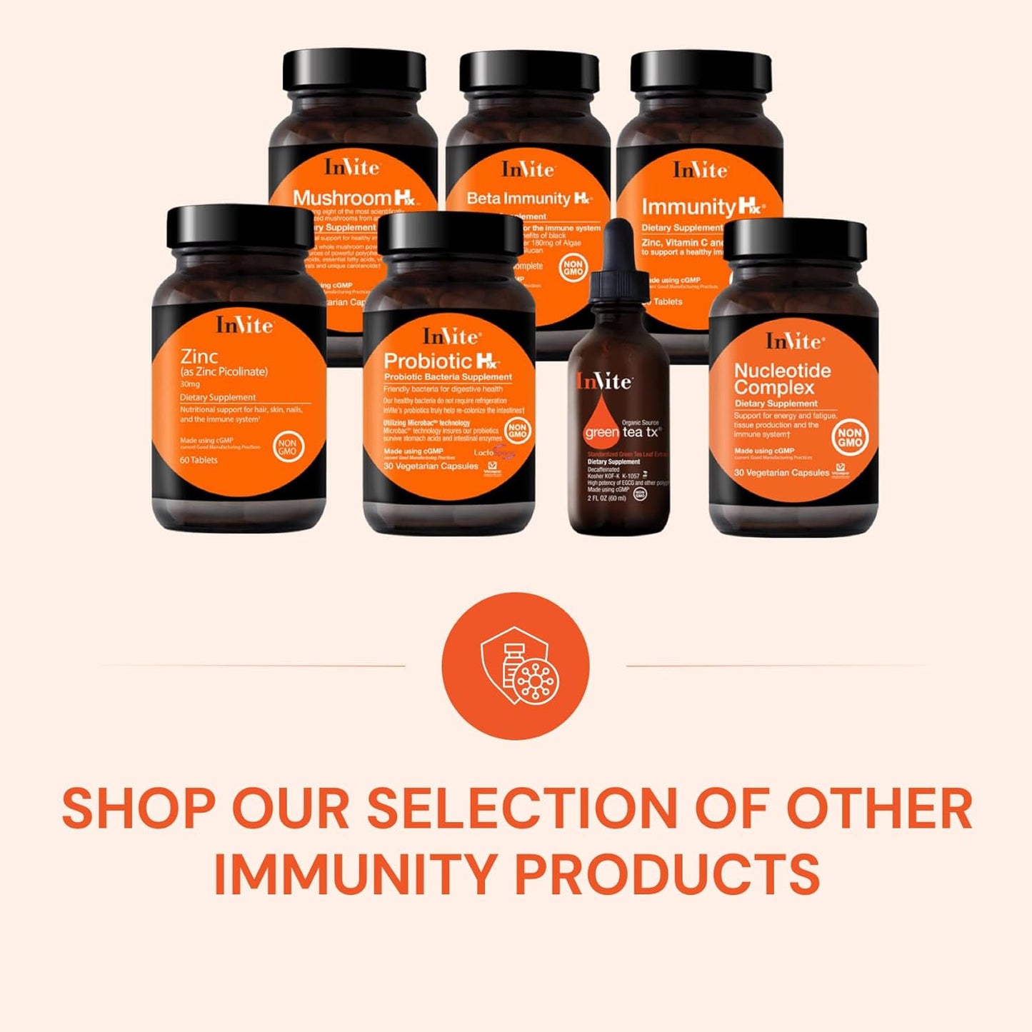 Nucleotide Complex Blend 400mg for Immune Health & Energy - 30 Veg Caps (2-Pack) - AMP, CMP, GMP, UMP - Invite Health