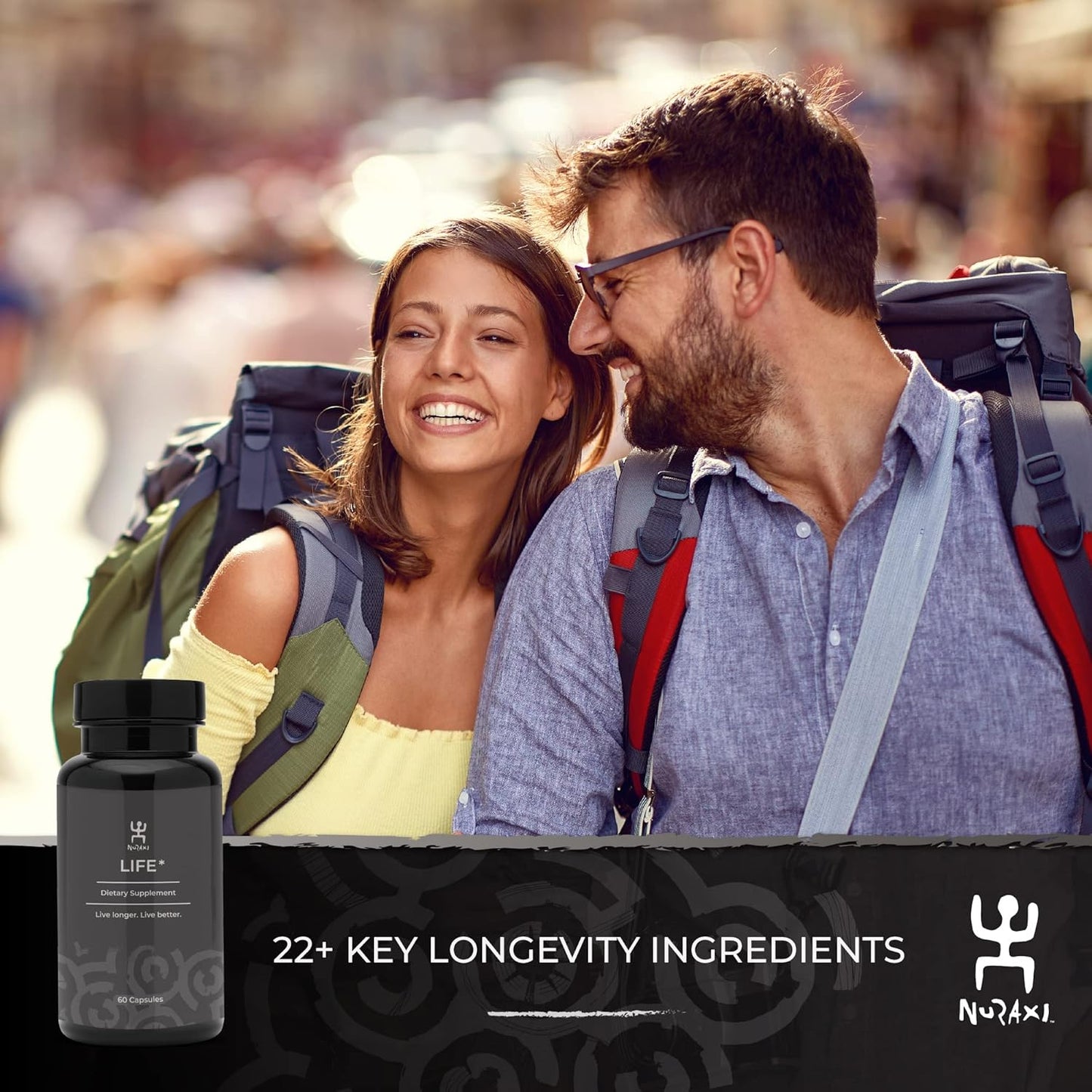 Nuraxi Life NAD+ Supplement for Nutritional Support and Longevity - 60 ct Bottle of Pure Sardinian Natural Food Supplements