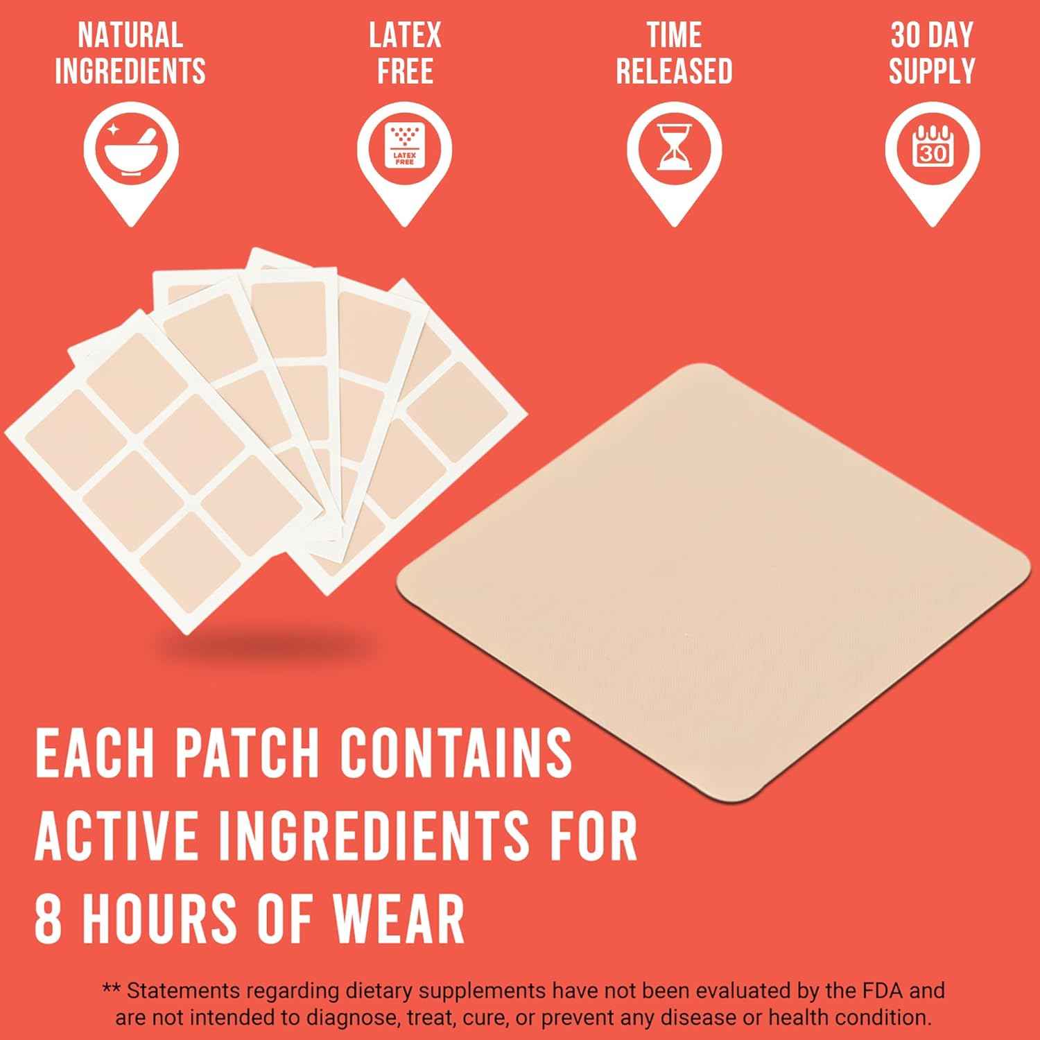 NURYSH B12 Energy Plus Patch - 30 Topical Patches - Vegan and Keto Friendly - for Men and Women