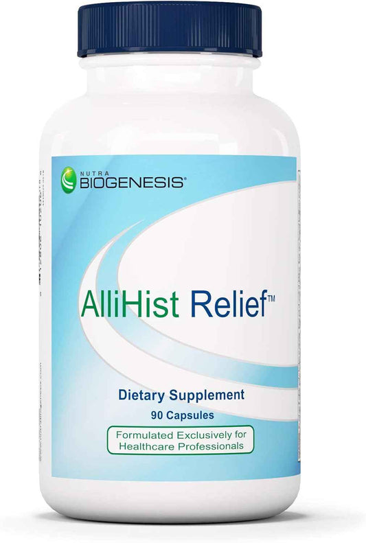 Nutra BioGenesis AlliHist Relief - Organic Nettle, Quercetin and Feverfew for Nasal, Sinus & Lung support - 90 Capsules