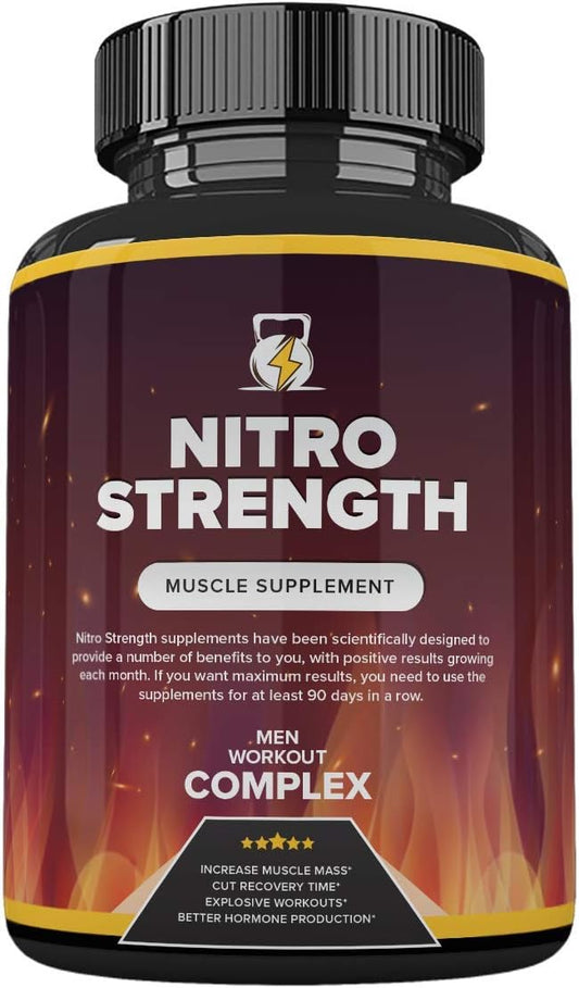 Nutra City Nitro Strength Muscle Supplement - Workout Complex for Men - 90 Capsules