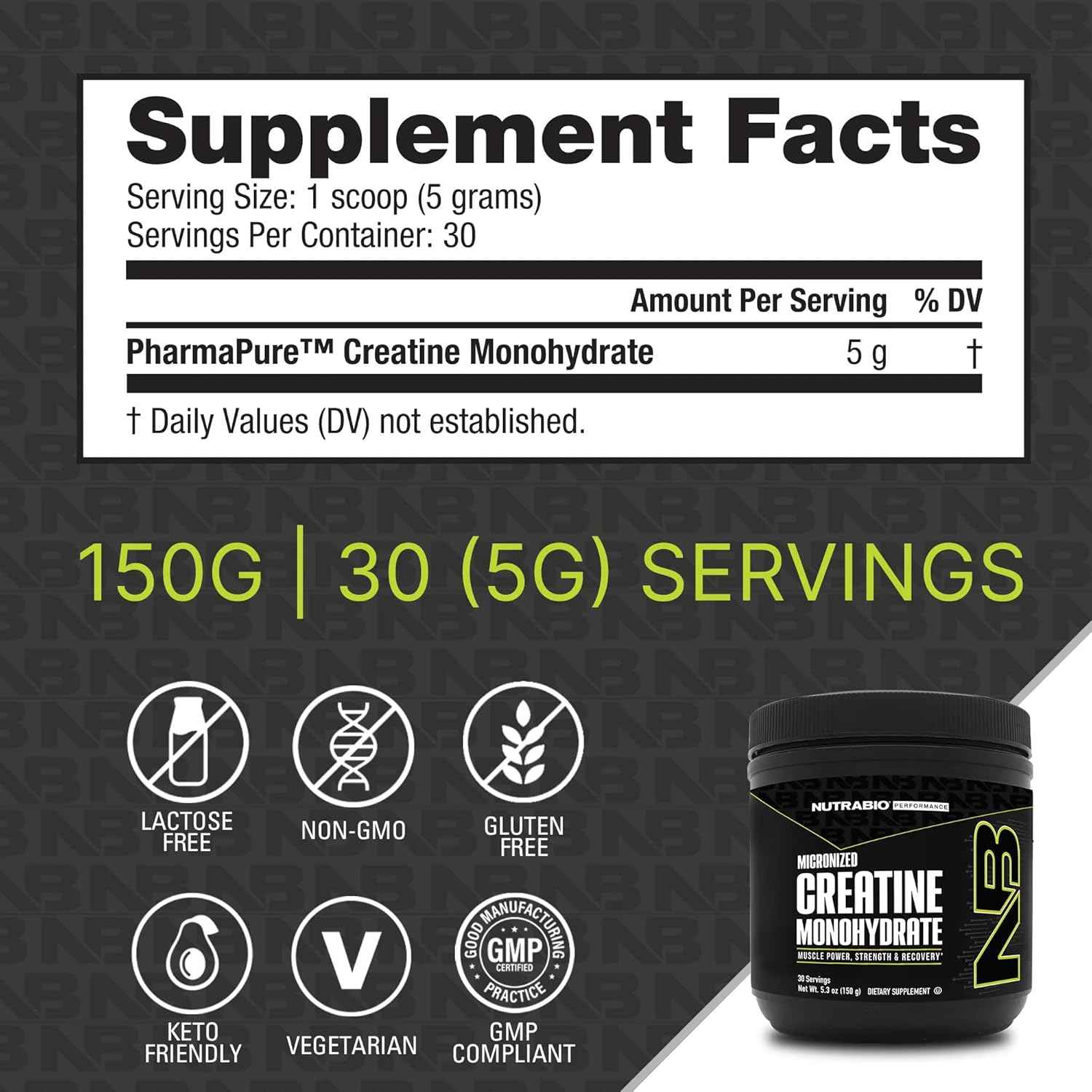 NutraBio Creatine Monohydrate, Unflavored, 150g and Whey Protein Isolate, Chocolate Dipped Macaroon, Supplement Bundle - Muscle Energy, Lean Muscle Growth, Recovery, and Strength