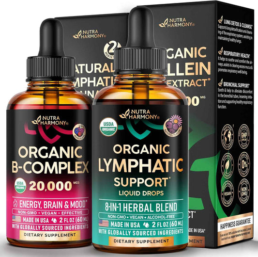 NUTRAHARMONY Organic Vitamin B Complex & Lymphatic Drops