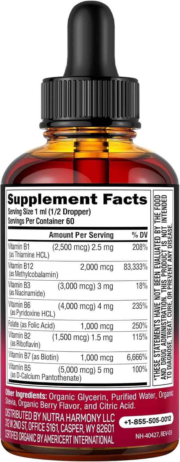 NUTRAHARMONY Organic Vitamin B Complex & Lymphatic Drops