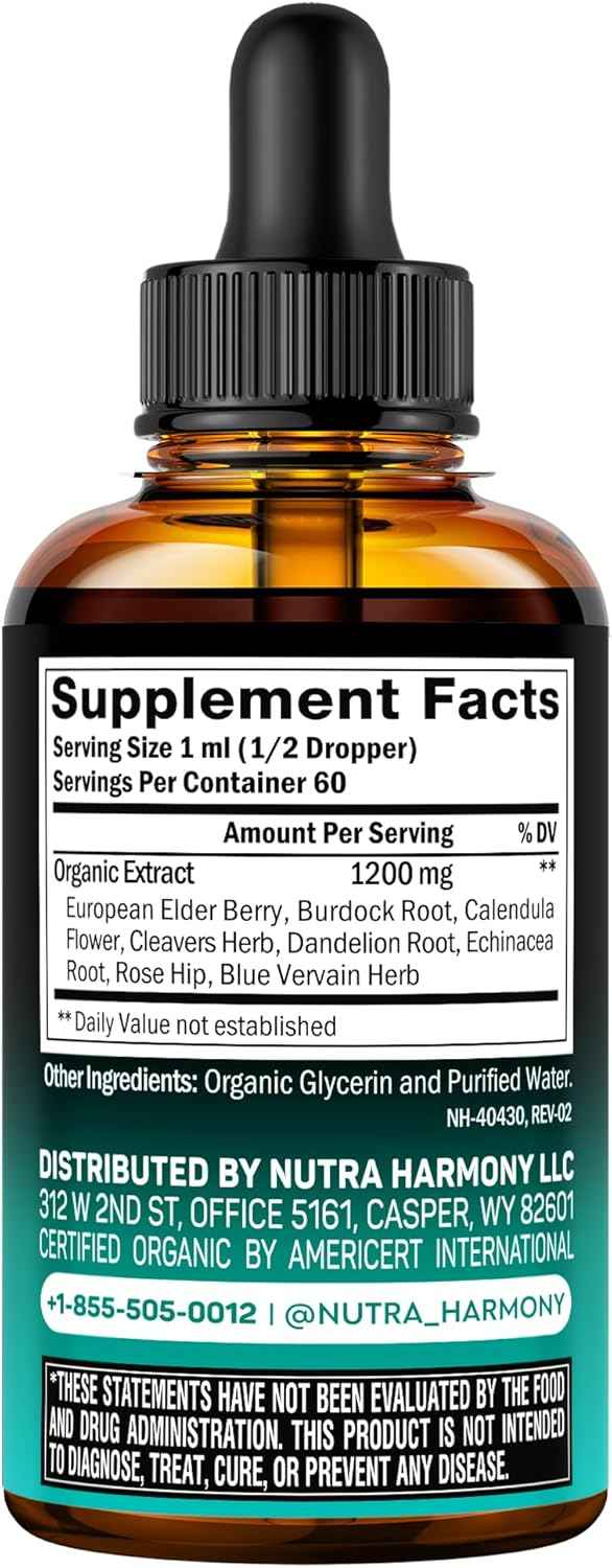 NUTRAHARMONY Organic Vitamin B Complex & Lymphatic Drops