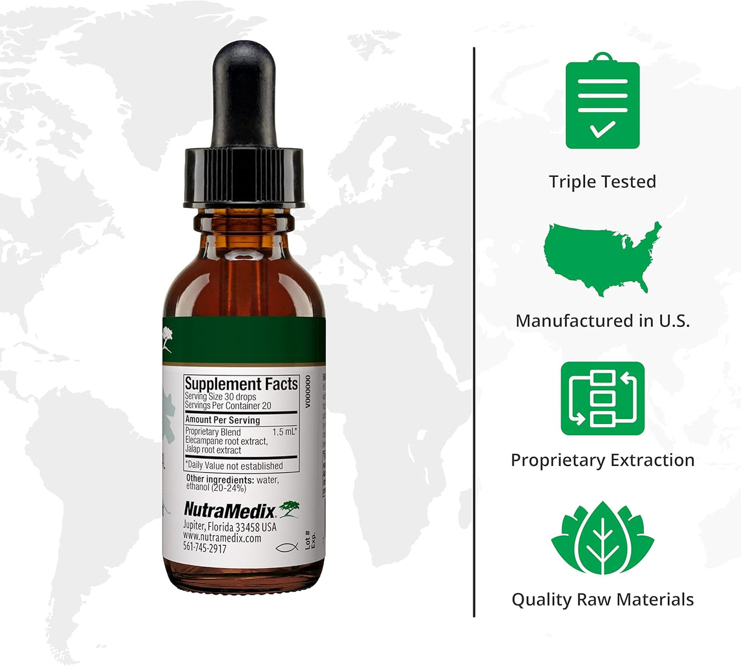 NutraMedix Enula Liquid Drops - Antioxidant & Immune Support with Elecampane & Jalap Root Extract - Herbal Supplement (2oz / 60ml)