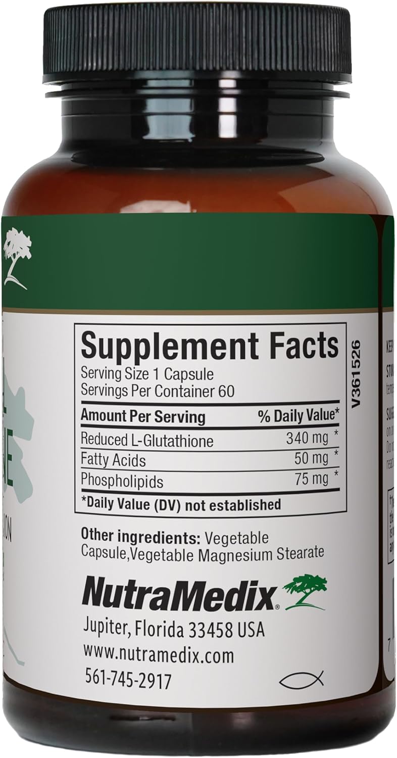 NutraMedix Liposomal Glutathione Supplement - Detoxify and Support Immunity with L Glutathione - Enhanced Absorption Formula - 60 Capsules