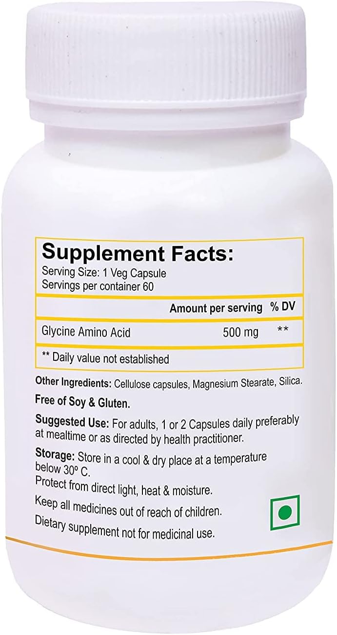 Nutranix VNZ Glycine Amino Acid Capsules - 60 Count Vegan Formula