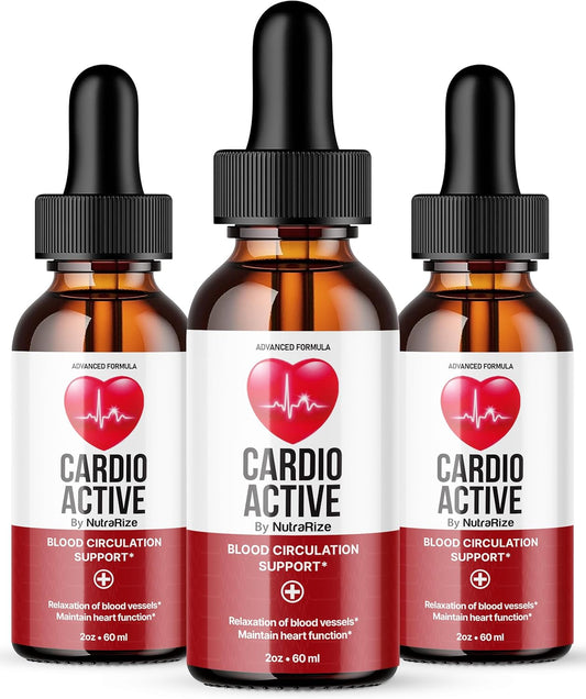 NutraRize Cardio Active Drops - Pack of 3, Advanced Formula for Natural Cardio Support, Official Supplement with 90 Servings