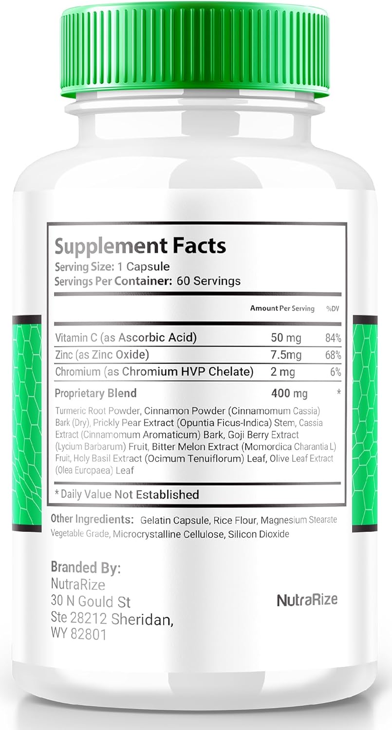 NutraRize Celsium Glyco Optimizer: Maximum Strength Blood Support Formula for Healthy Levels - 60 Capsules