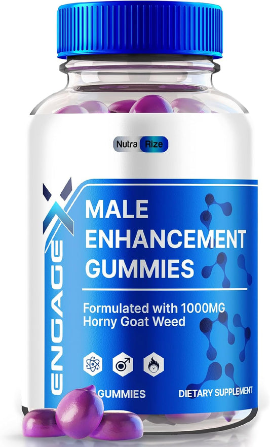 NutraRize EngageX Male Performance Support Gummies - Natural Supplement for Power and Energy - 60 Count