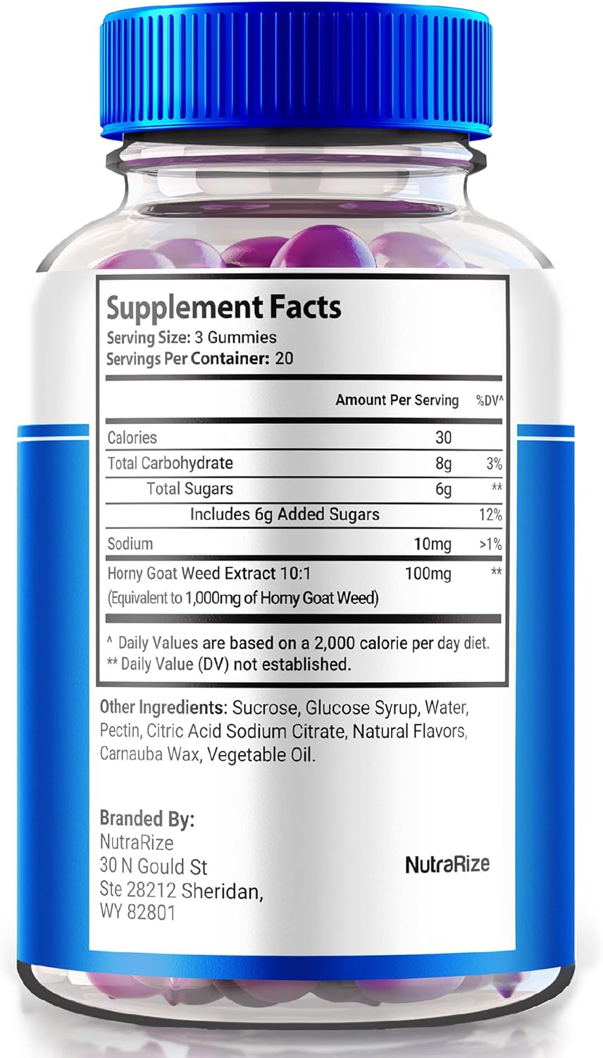 NutraRize EngageX Male Performance Support Gummies - Natural Supplement for Power and Energy - 60 Count