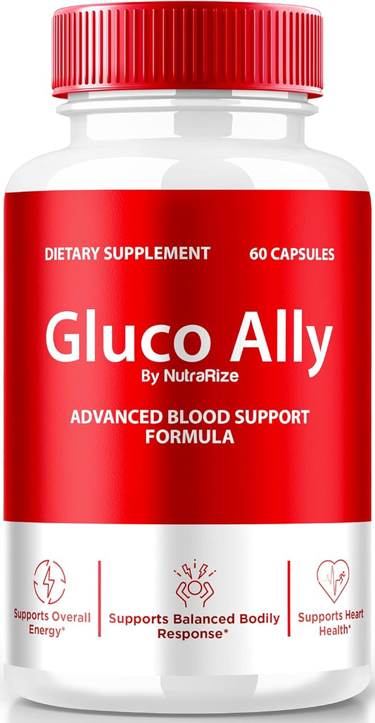 NutraRize Gluco Ally Capsules - Comprehensive Blood Support Formula - All Natural Supplement for Healthy Levels - Premium Gluco-Ally Capsulas (60 Capsules)