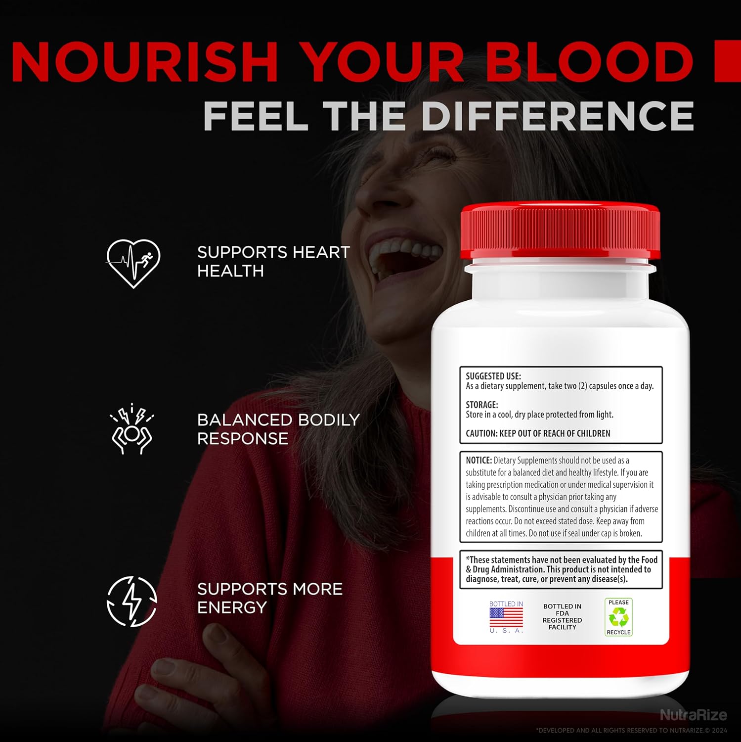 NutraRize Gluco Revive Capsules - Natural Support for Stable Glucose Levels, Circulation, and Overall Health - 60 Pills