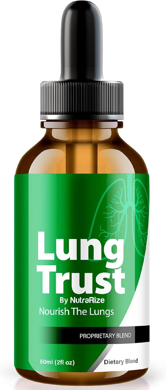 NutraRize Herbal Lung Health Drops - All Natural Detox & Cleanse Supplement for Breathing - 30 Servings