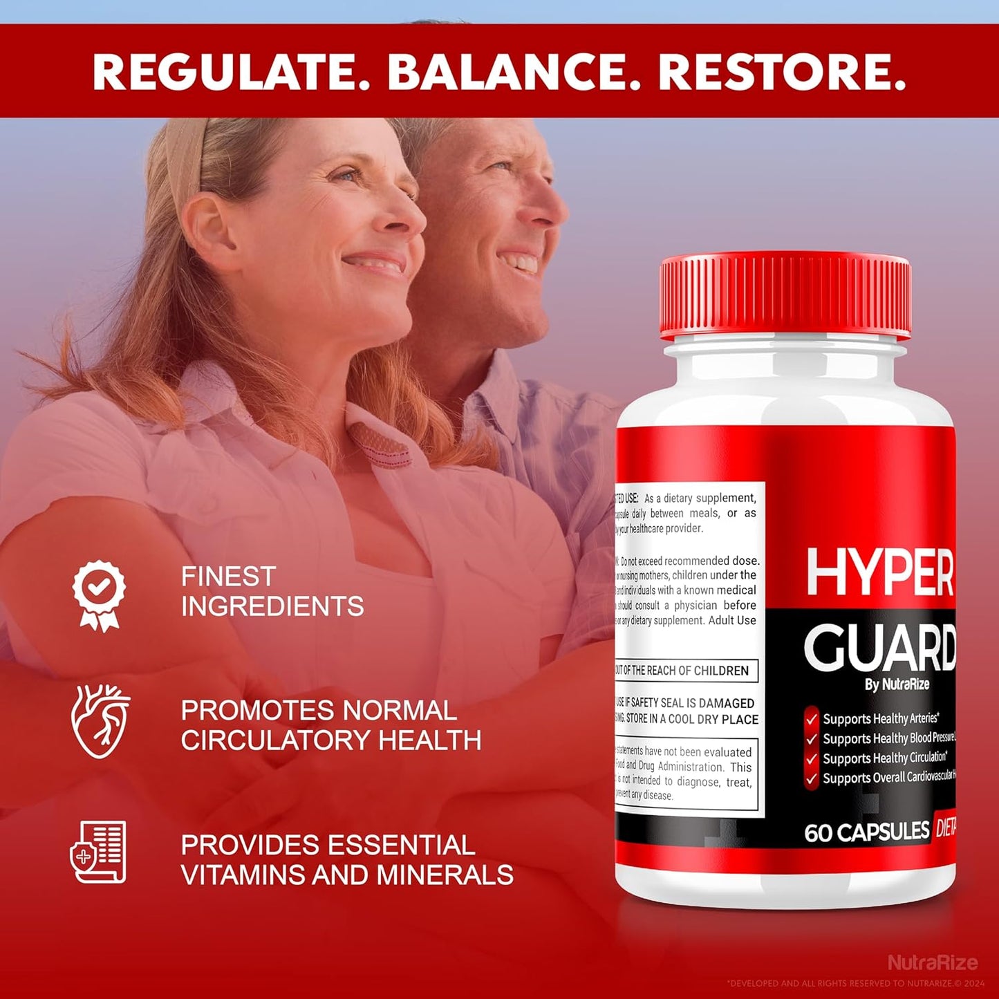 NutraRize Hyper Guard Capsules - Natural Blood Vessel Cleaner for Health & Wellness - Review (60 Caps)