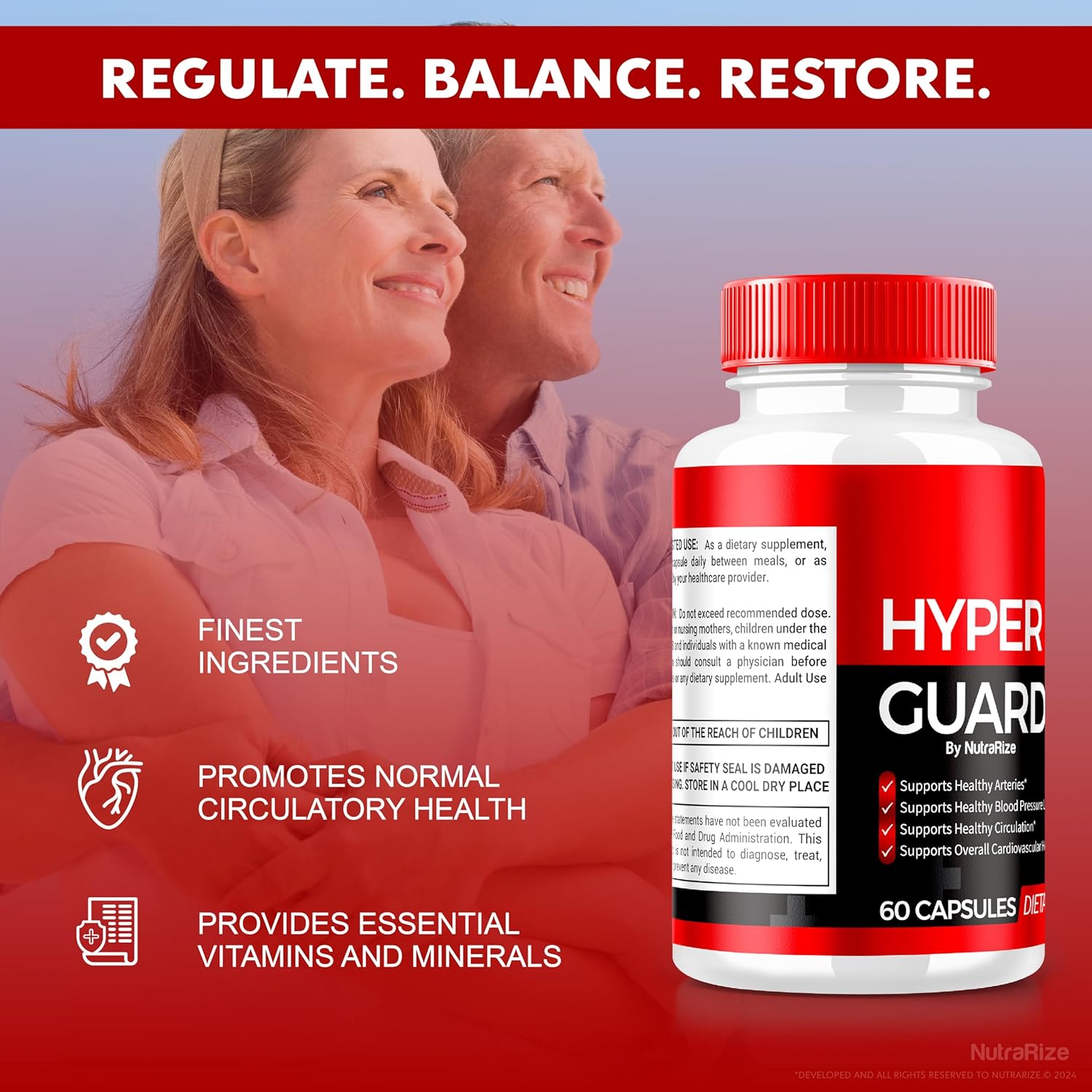 NutraRize Hyper Guard Capsules - Natural Blood Vessel Cleaner for Health & Wellness - Review (60 Caps)