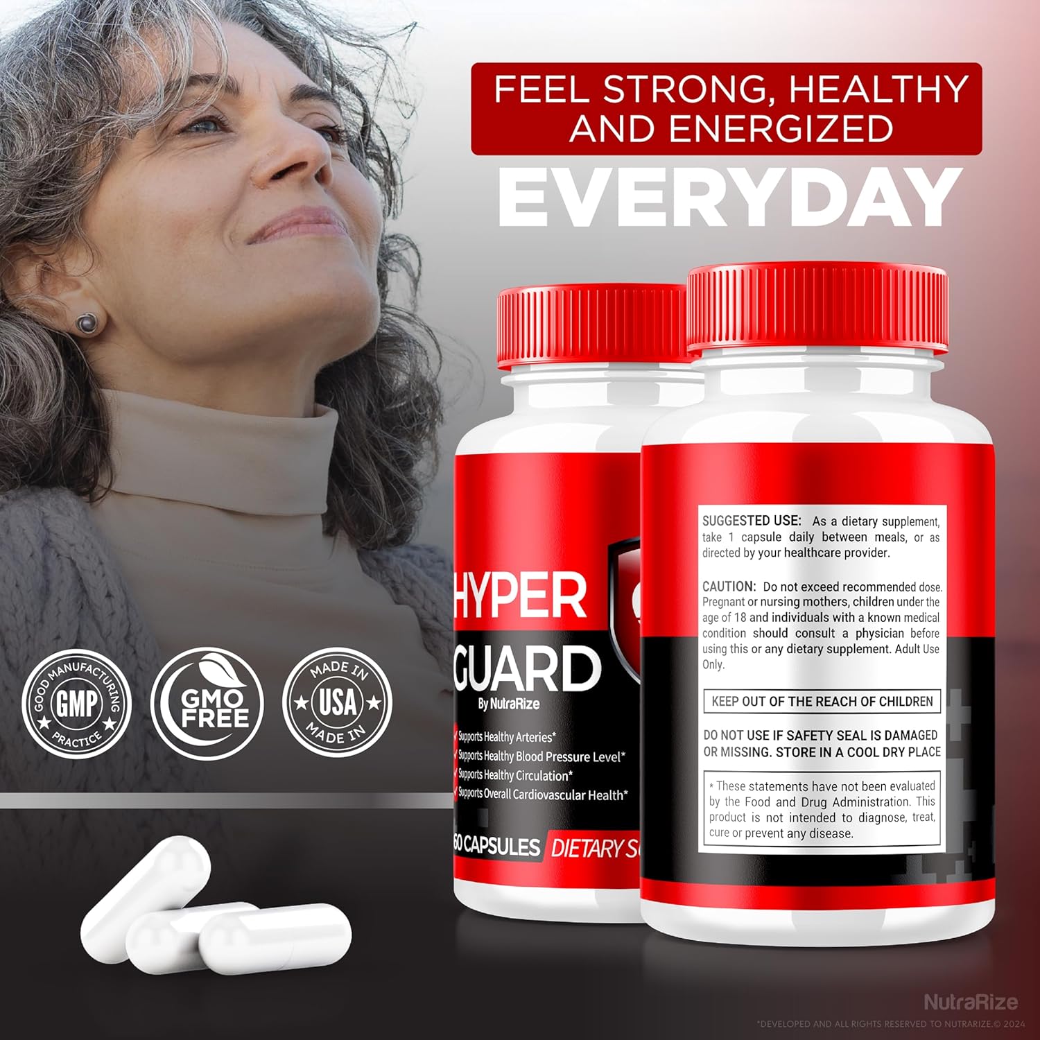 NutraRize Hyper Guard Capsules - Natural Blood Vessel Cleaner for Health & Wellness - Review (60 Caps)