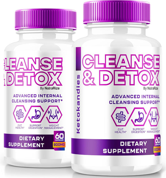 NutraRize Ketokandies Cleanse & Detox Capsules (2 Pack) - Advanced Internal Cleansing Support for Healthy  Slimming Formula  - All-Natural Formula - Keto Kandies Pastillas Reviews (120 Capsules)