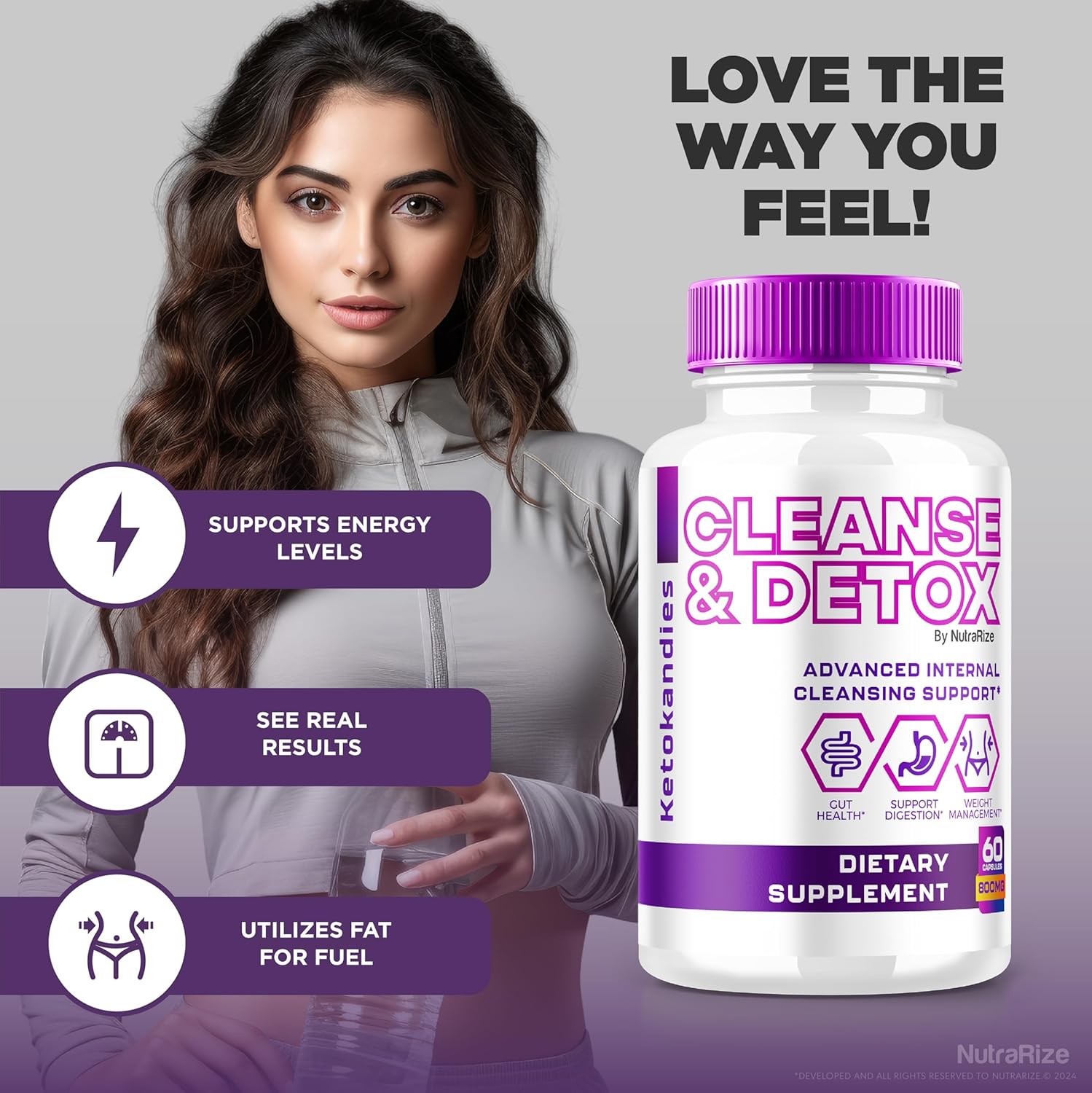 NutraRize Ketokandies Cleanse & Detox Capsules (2 Pack) - Advanced Internal Cleansing Support for Healthy  Slimming Formula  - All-Natural Formula - Keto Kandies Pastillas Reviews (120 Capsules)