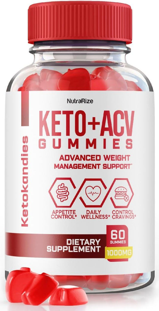 NutraRize KetoKandies: Maximum Strength Keto + ACV Gummies for  Slimming Formula  (60 Gummies)