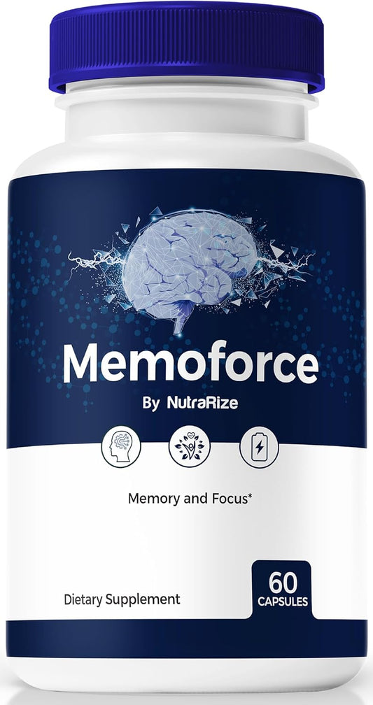 NutraRize MemoForce Capsules - Enhance Memory, Focus, & Concentration for Cognitive Health - Official Reviews - 60 Pills