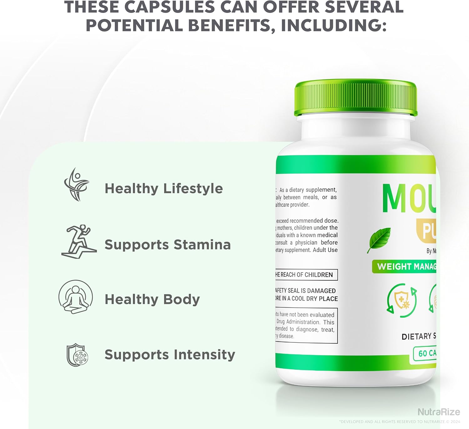 NutraRize Mounje Pure  Slimming Formula  Pills - All Natural Keto Formula for Healthy Body & Lifestyle