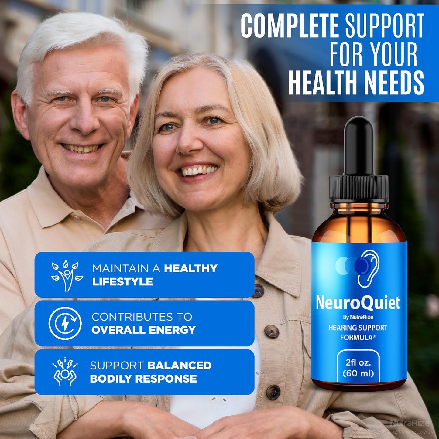 NutraRize NeuroQuiet Drops (5 Pack) - Hearing Support Formula for Cognitive Performance and Auditory Health - All Natural (150 Servings)