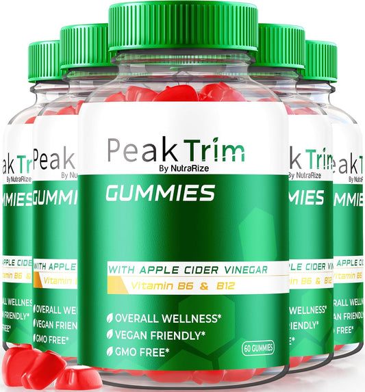 NutraRize PeakTrim Keto ACV Gummies (5 Pack) - 1000MG Apple Cider Vinegar Keto Gummy for  Slimming Formula , Fitness Support - 300 Gummies