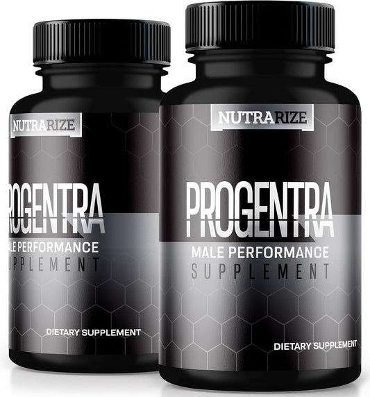 NutraRize Progentra Pills 2-Pack - All Natural Supplement for Muscle Mass, Endurance, Holistic Health - Official Capsulas Reviews Included (120 Capsules)