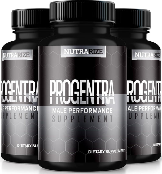 NutraRize Progentra Pills 3 Pack - Natural Supplement for Muscle Mass & Endurance - Official Capsulas Reviews - 180 Capsules
