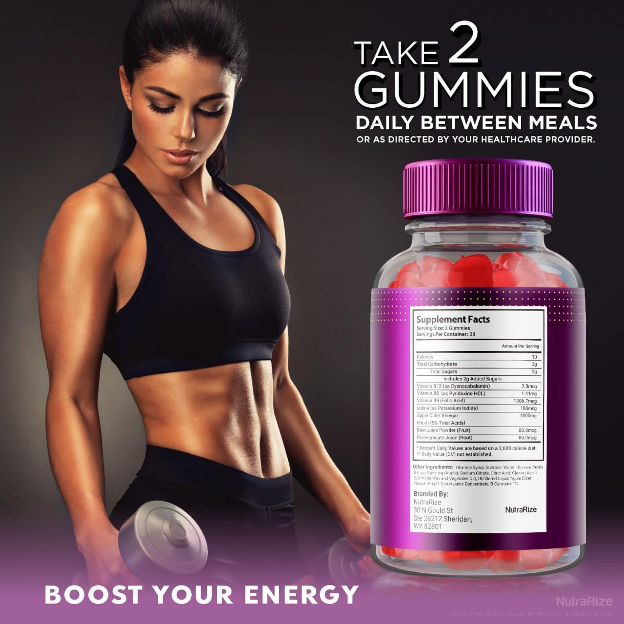 NutraRize Proton Keto+ACV Gummies - Advanced  Slimming Formula  Supplement (60 Gummies)