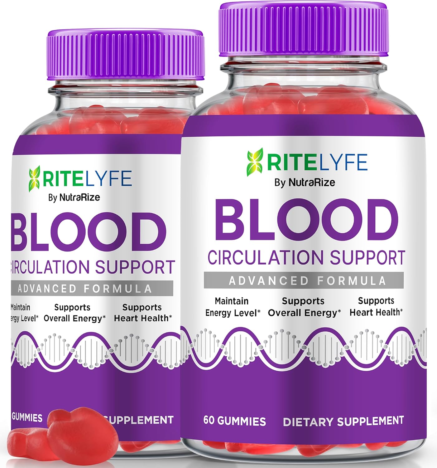 NutraRize RiteLyfe Gummies - Pack of 2, All Natural Stabilizer for Healthy Levels and Wellness - Premium Formula (120 Gummies)