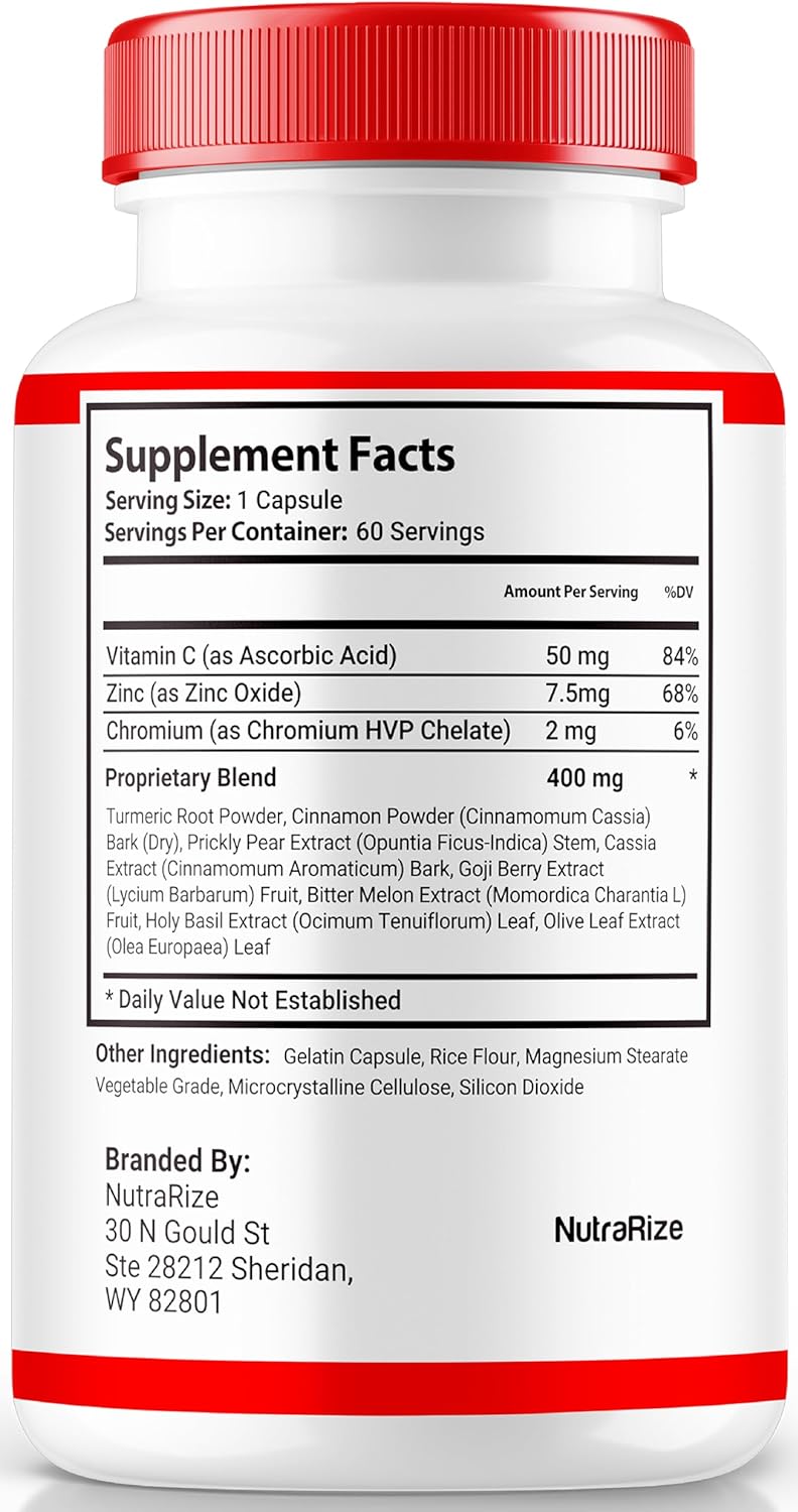 NutraRize Sugar Delete Capsules - Premium Formula for Healthy Sugar Levels - 60 Capsules