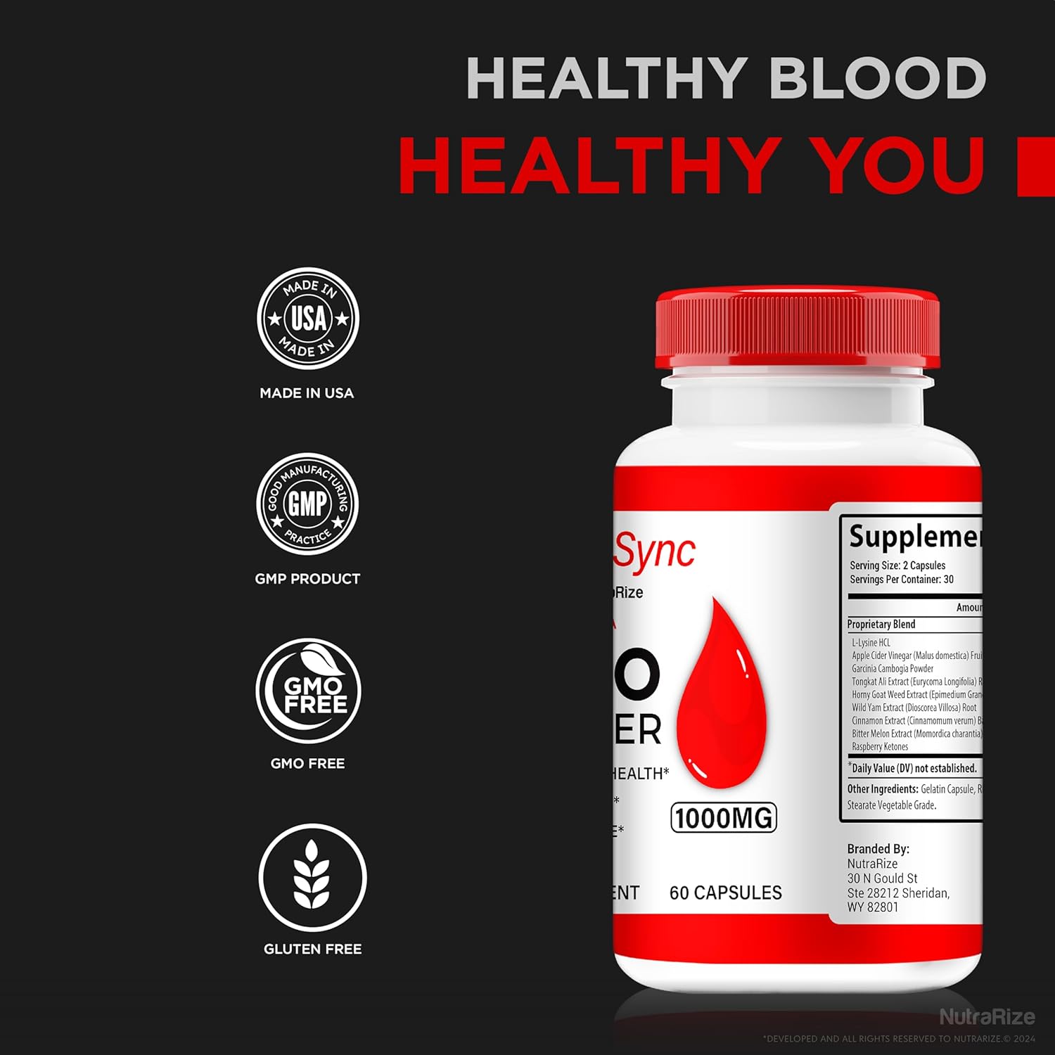 NutraRize SugarSync Glyco Optimizer Capsules - Joint & Glucose Cleanse Detox Formula