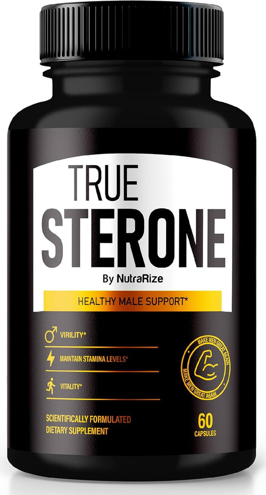 NutraRize True Sterone: All Natural Male Multivitamin Capsules for Peak Performance and Optimal Health - 60 Capsules
