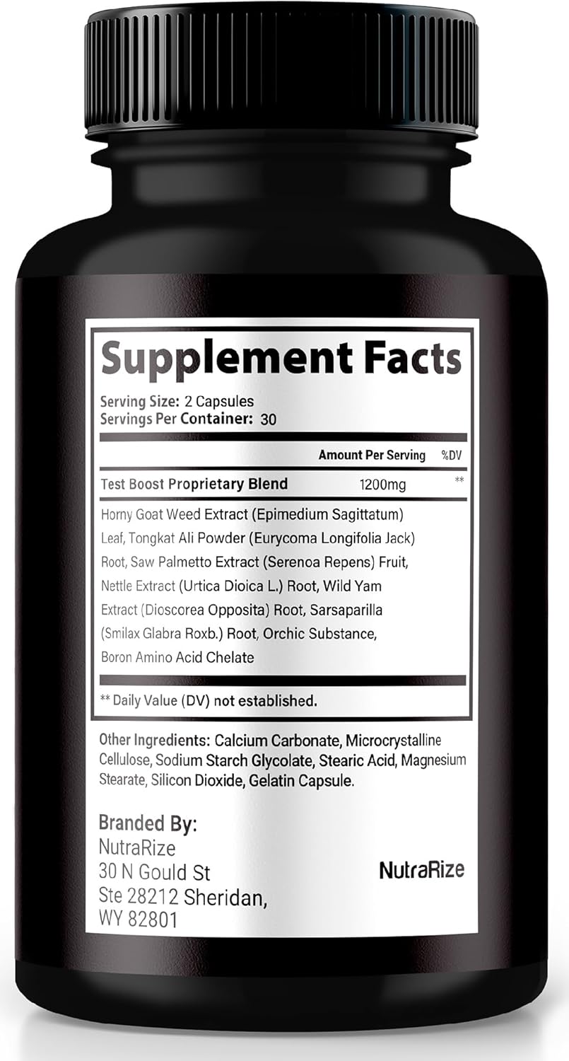 NutraRize True Sterone: All Natural Male Multivitamin Capsules for Peak Performance and Optimal Health - 60 Capsules