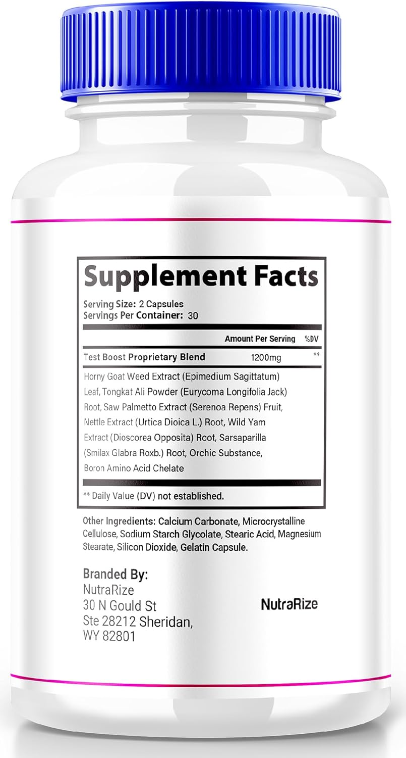 NutraRize VirilTonic Capsules for Men - Pack of 2, All Natural Performance Support Supplement with 120 Capsules