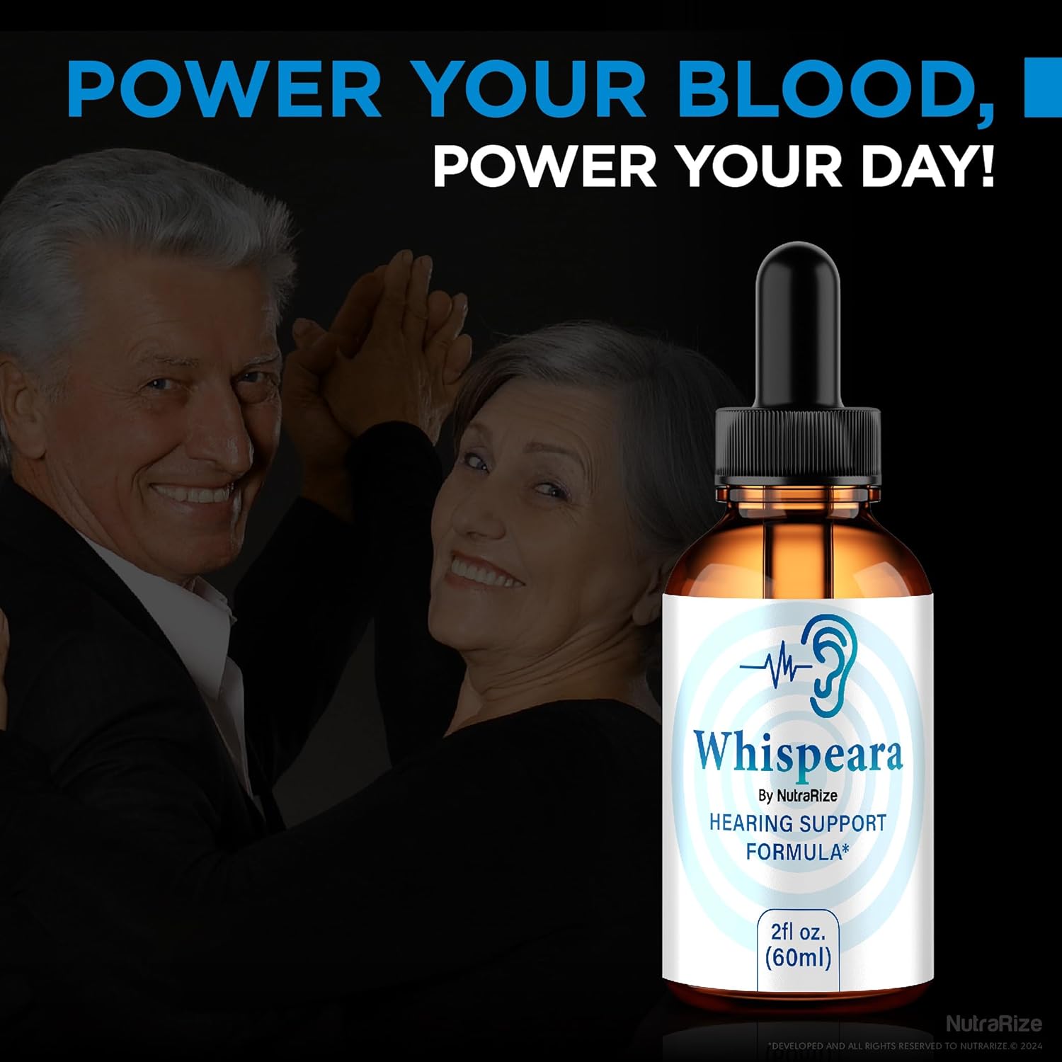 NutraRize Whispeara Drops - Natural Formula for Healthy Hearing, Focus, and Performance - 30 Servings