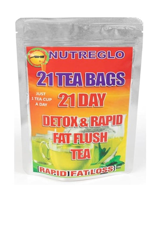 Nutreglo 21-Day Detox and Flush Herbal Tea - Natural Cleanse and  Slimming Formula  Support