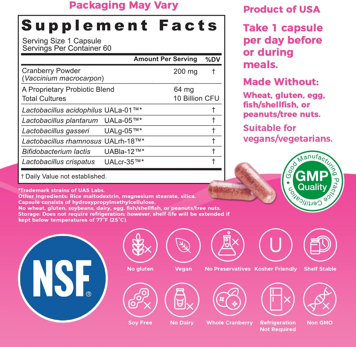 Nutricelebrity NutriFlora-Pro Probiotics for Women with Stress and Mood Support