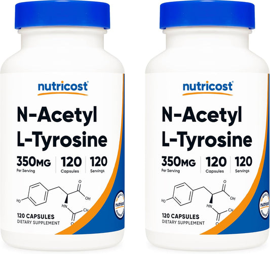 Nutricost N-Acetyl L-Tyrosine (NALT) 350mg, 240 Capsules - Gluten Free, Non-GMO, Double Pack