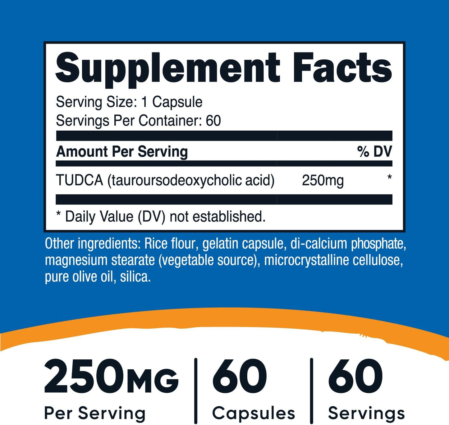 Nutricost Tudca 250mg - 120 Capsules (2 Pack) for Liver Support & Detoxification