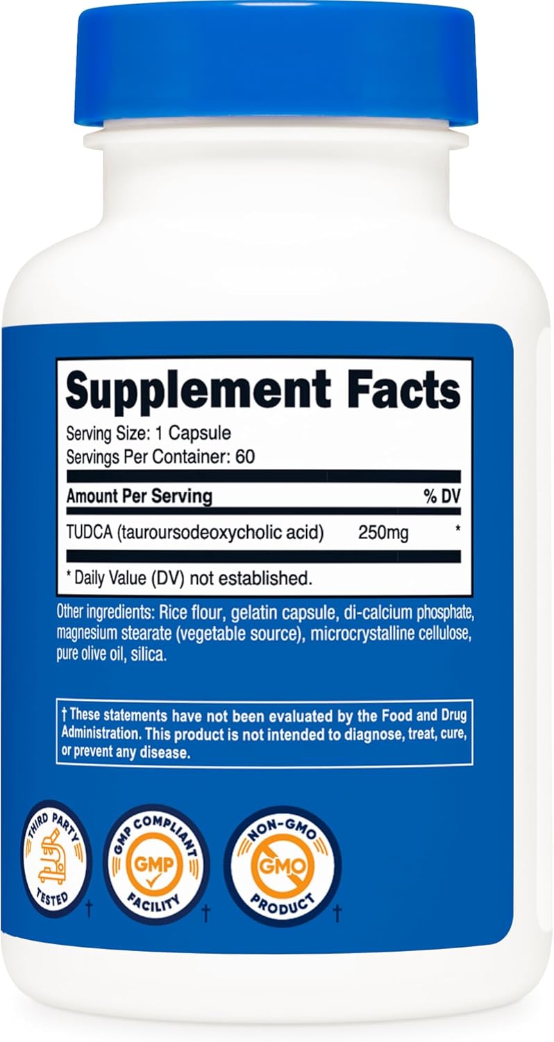 Nutricost Tudca 250mg - 120 Capsules (2 Pack) for Liver Support & Detoxification