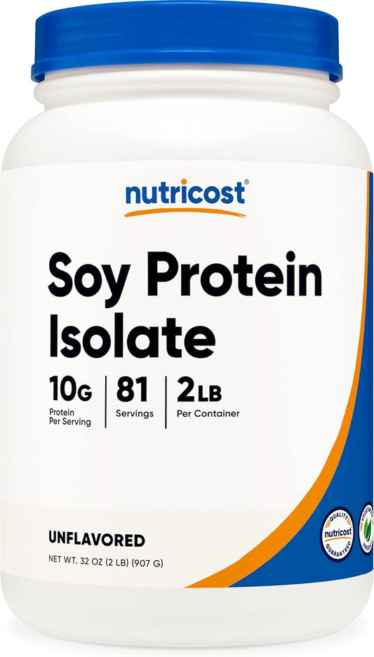 Nutricost Unflavored Soy Protein Powder - 2 LB, 10g Protein Per Serving, Vegetarian, Non-GMO, Gluten Free