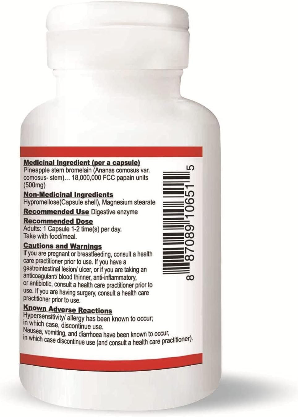 Nutridom Bromelain Digestive Enzyme Pineapple Supplements - 2400 GDU, 500mg - Non-GMO, Vegan, Gluten/Soy/Dairy-Free (60 Count)