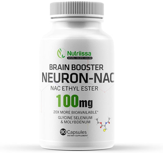 Nutriissa Neuron NAC Supplement - 20x More Bioavailable N-Acetyl Cysteine Ester - Boost Glutathione - 10x More Effective Than Liposomal Glutathione - 90 Capsules